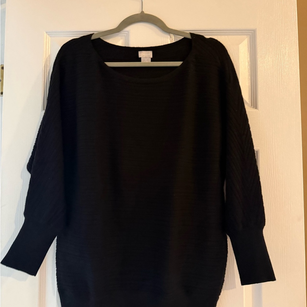 Chico's Classic Black Crew Neck Sweater